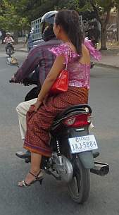 Formal dress on a motorcycle